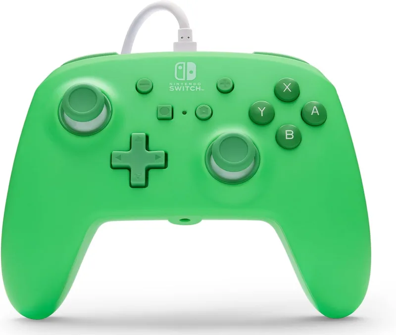 Power A ▫️ PowerA Comando com fio melhorado para Nintendo Switch - Verde espuma do mar, comando, comando para videojogos, comando com fio, com licença oficial