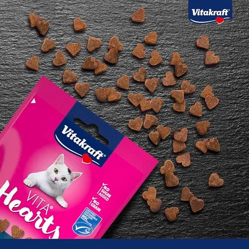 Vitakraft ▫️ Vita Hearts, Pele e pelo, petisco macio para gatos, para a pele e o pelo, com salmão (1 x 40 g) 2