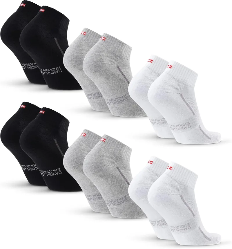 DANISH ENDURANCE ▫️ Meias curtas, de algodão, acolchoadas, em embalagens de 3 e 6 pares