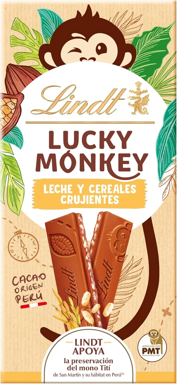 Lindt ▫️ Barra crocante Lucky Monkey 100 g