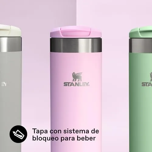 STANLEY ▫️ 1913 Aerolight Transit Termo Café para Levar 0,47 L - Mantém o calor durante 8 horas - Compatível com suporte para carro - Caneca de café à prova de fugas - Adequada para a máquina de lavar louça - Cherry Blossum 7