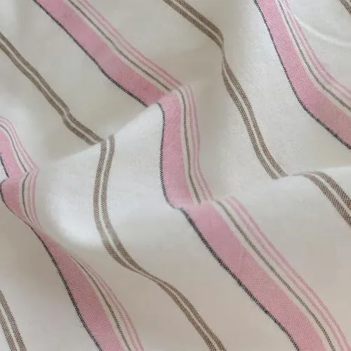 AShanlan ▫️ Roupa de cama às riscas 135x200 Rosa e Branco, 2 peças, microfibra, capa de edredão com fronha de almofada de 80x80 cm e fecho de correr 4