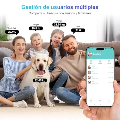 Healthkeep ▫️ Balança de casa de banho digital, balança de gordura corporal e massa muscular com aplicação, balança inteligente para peso corporal, 13 indicadores de composição corporal: peso, IMC e massa muscular, capacidade máxima de 180 kg 6