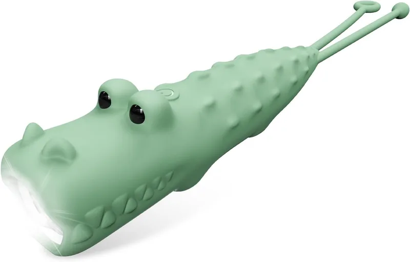 ZKLiLi ▫️ Lanternas LED recarregáveis com fluxo luminoso elevado e ajustável, lanternas portáteis para crianças, para emergências em acampamentos e caminhadas, presentes para crianças com tema de crocodilo
