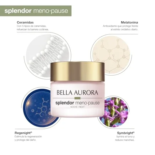 BELLA AURORA ▫️ Splendor Menopause Noite | Creme antienvelhecimento corretor para pele madura | Regenera durante a noite, reduz as rugas, confere firmeza e densidade | Com ceramidas e melatonina | 50 ml 5