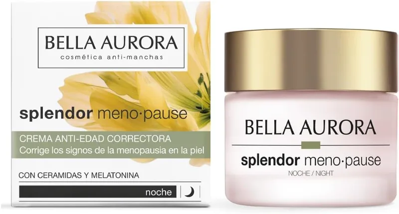 BELLA AURORA ▫️ Splendor Menopause Noite | Creme antienvelhecimento corretor para pele madura | Regenera durante a noite, reduz as rugas, confere firmeza e densidade | Com ceramidas e melatonina | 50 ml