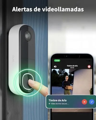 Arlo ▫️ Videoporteiro HD sem fios e câmara interior 2K – Segurança para a casa inteligente, ideal para famílias e animais de estimação, visão noturna, deteção de movimento, áudio bidirecional, compatível com a Alexa 6