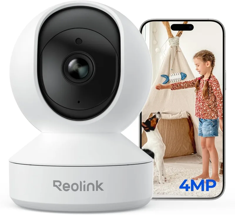Reolink ▫️ Câmara de vigilância interior WiFi 2K vista de 360°, rastreio automático, visão nocturna, câmara de vigilância doméstica WiFi com deteção inteligente, áudio bidirecional, monitor para bebés, E1 4MP