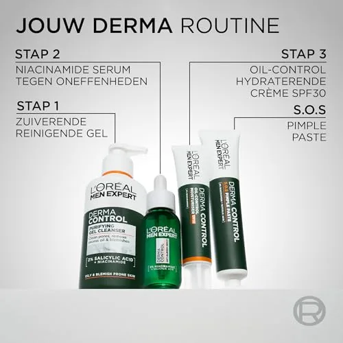 L'Oreal Men Expert ▫️ L'Oréal Paris Men Expert Gel de Limpeza Facial Derma Control com Niacinamida, 260 ml 4