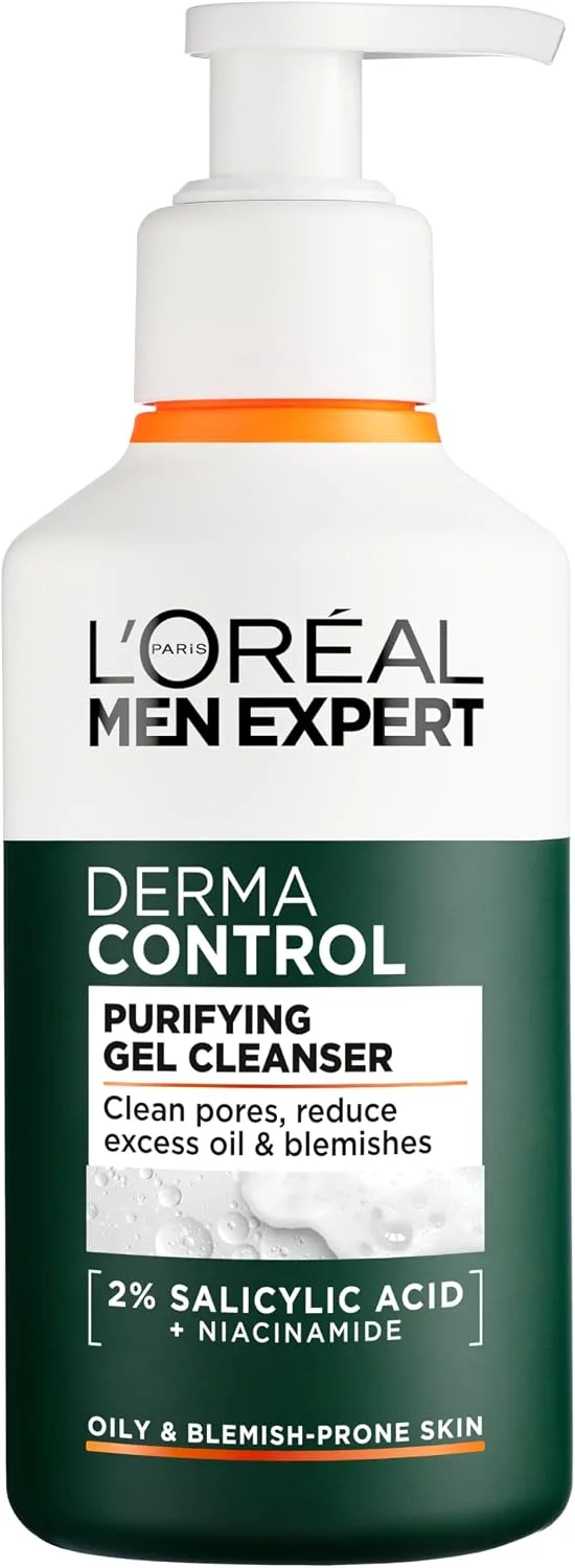 L'Oreal Men Expert ▫️ L'Oréal Paris Men Expert Gel de Limpeza Facial Derma Control com Niacinamida, 260 ml