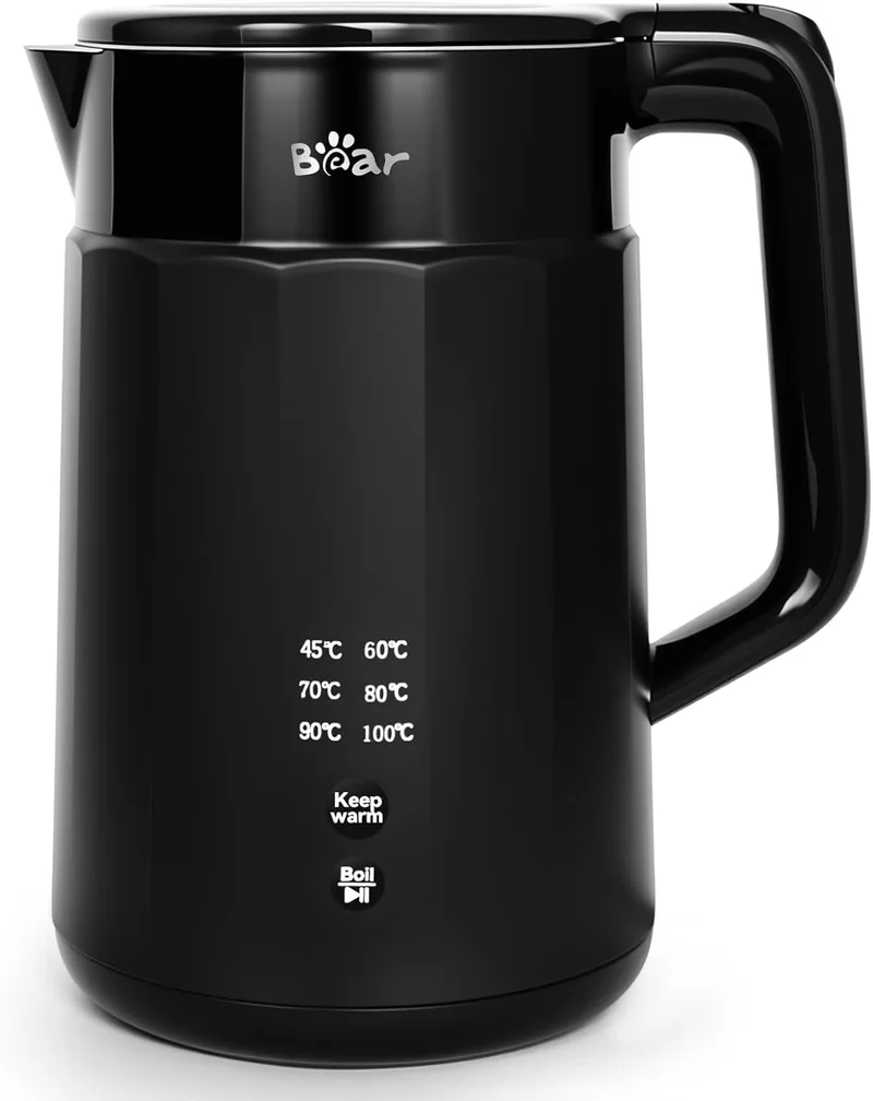 Bear ▫️ Fervedor elétrico 1800 W-2200 W, 1,7 L, 45 °C ~ 100 °C, com 6 níveis de regulação de temperatura, desligamento automático e função de manutenção do calor, em aço inoxidável