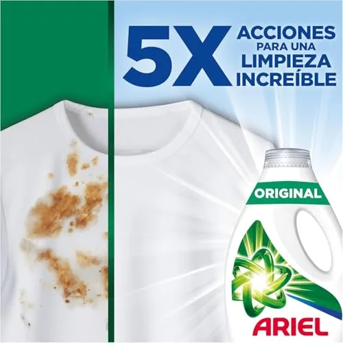 Ariel ▫️ Detergente Líquido para Máquina de Lavar Roupa, 160 Lavagens (4x40), Original, Sabão com limpeza melhorada em ciclos mais frios graças à exclusiva tecnologia de limpeza a frio 2