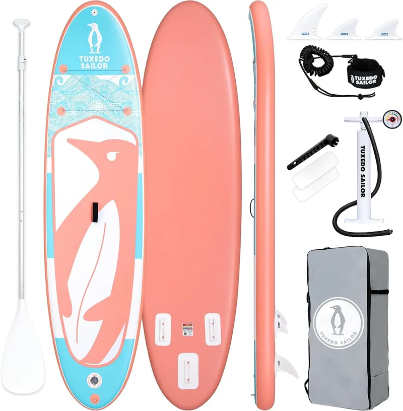 Tuxedo Sailor ▫️ Inflatable Paddle Surf Board, Prancha de Sup Inflável com Acessórios, Paddle Surf para Adultos e Juniores, Prancha de Stand Up Paddle