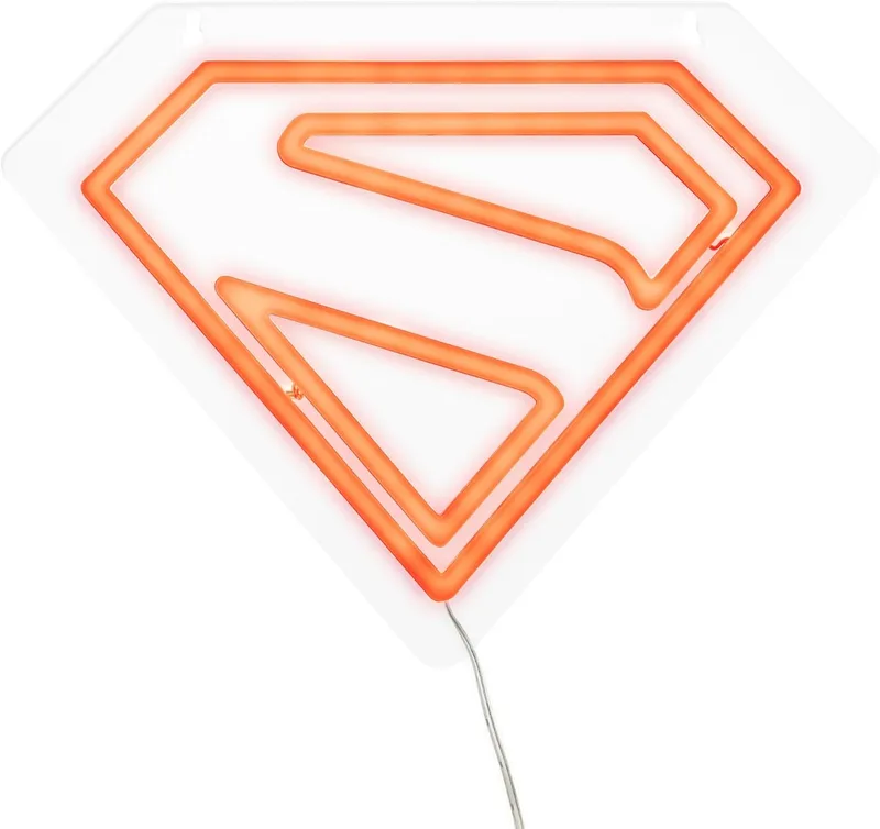 Paladone ▫️ Candeeiro de parede LED de néon com logótipo DC Comics Superman, licenciado oficialmente, com cabo, para decorar a casa ou a sala de estar, ideia de presente para fãs de super-heróis