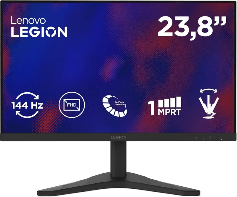 Lenovo ▫️ Legion R24s - Monitor para jogos FHD 23,8" (IPS, taxa de atualização de 144 Hz, tempo de resposta MPRT de 1 ms, 16:9, HDMI 2.1 + DP 1.2, VESA MediaSync - AMD FreeSync, suporte inclinável) - Preto