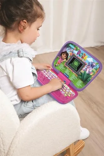 Clementoni ▫️ Dora, a Exploradora Smart Start Laptop - Computador educativo, brinquedo educativo para crianças, 30 atividades divertidas, 83024 4