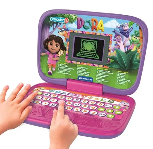 Clementoni ▫️ Dora, a Exploradora Smart Start Laptop - Computador educativo, brinquedo educativo para crianças, 30 atividades divertidas, 83024 5