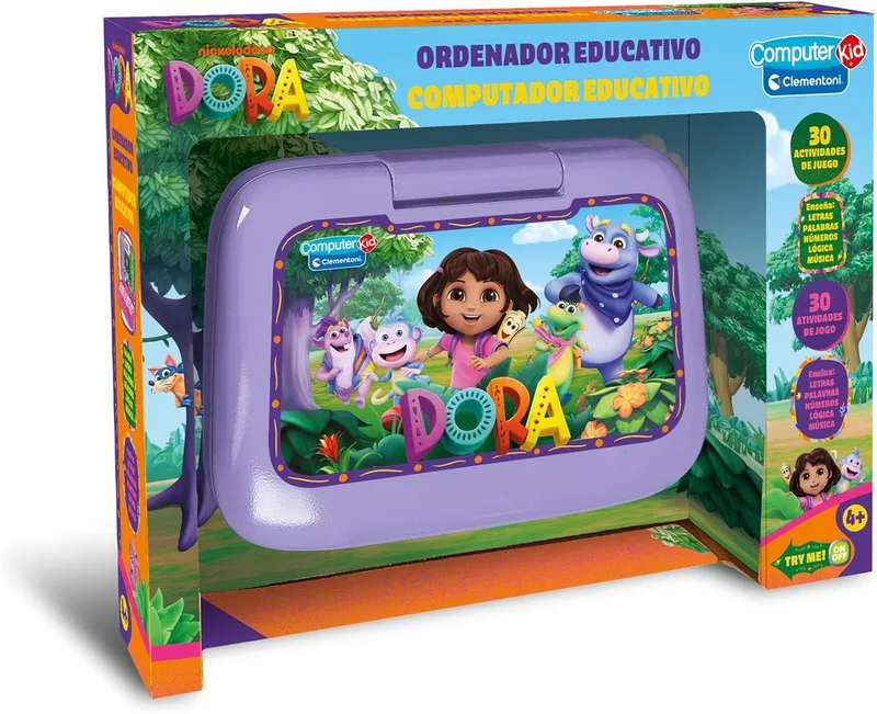 Clementoni ▫️ Dora, a Exploradora Smart Start Laptop - Computador educativo, brinquedo educativo para crianças, 30 atividades divertidas, 83024