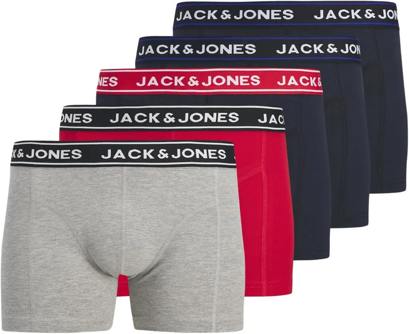 JACK & JONES ▫️ Jachector Solid Trunks 5 Pack Box Jachector Solid Trunks 5 Pack Box para homem (Conjunto de 5)