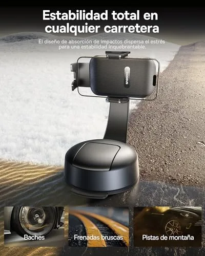 Baseus ▫️ C03 Air - Suporte para telemóvel com ventosa para carro, suporte universal para telemóvel para o painel de instrumentos e o pára-brisas, rotação dupla de 360° para iPhone, Samsung e todos os smartphones 4