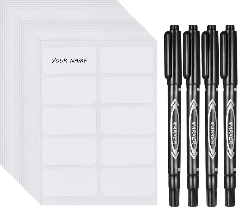 Smivyhp ▫️ 200 etiquetas para roupa de criança com 4 peças, 30 x 15 mm, impermeáveis, etiquetas de nome, etiquetas de nome, etiquetas autocolantes para roupa, uniformes escolares, etc.