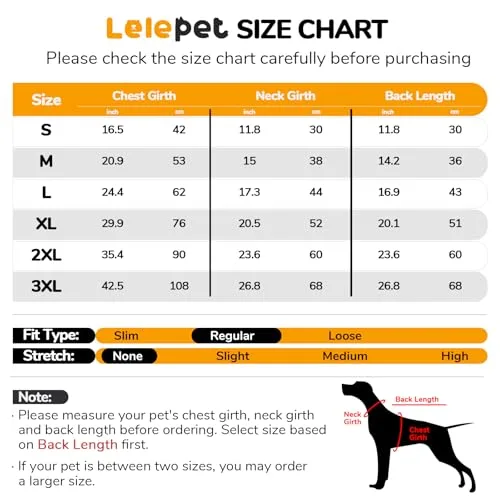 LeLePet ▫️ Impermeável para cães, impermeável para cães de grande porte, poncho resistente ao vento com tiras traseiras ajustáveis para as patas, poncho para cães com faixa refletora, cor preta, tamanho 3
