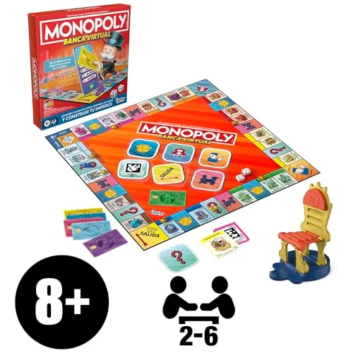 Hasbro Gaming ▫️ Monopoly Banca Virtual, Jogo eletrónico para toda a família, Aplicação gratuita, Festas com a família e amigos, Investimento e estratégia, Jogo de mesa para crianças a partir dos 8 anos 2