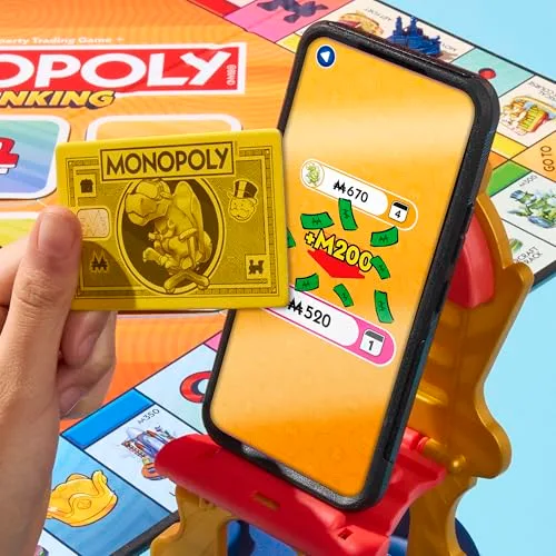 Hasbro Gaming ▫️ Monopoly Banca Virtual, Jogo eletrónico para toda a família, Aplicação gratuita, Festas com a família e amigos, Investimento e estratégia, Jogo de mesa para crianças a partir dos 8 anos 4