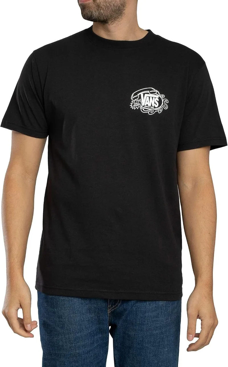 Vans ▫️ Camisola com estampado «Hot Lines Back» para homem, preta