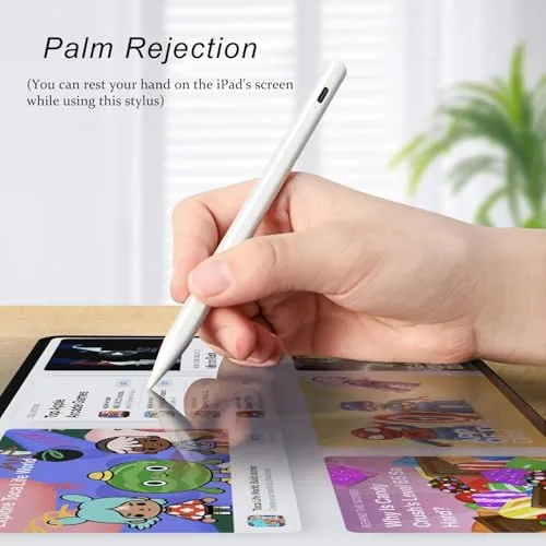 BXQZRVLN ▫️ Caneta para Apple iPad 2018-2025, 10 minutos de carregamento rápido da caneta com reconhecimento de palma da mão, caneta para iPad 6.ª-11.ª geração, Air 3.ª-5.ª geração/13/11" M2-M3, Mini 5.ª geração/6.ª, Pro 11"/12,9" (3.ª-6.ª)/13" M4 5