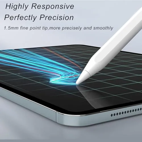 BXQZRVLN ▫️ Caneta para Apple iPad 2018-2025, 10 minutos de carregamento rápido da caneta com reconhecimento de palma da mão, caneta para iPad 6.ª-11.ª geração, Air 3.ª-5.ª geração/13/11" M2-M3, Mini 5.ª geração/6.ª, Pro 11"/12,9" (3.ª-6.ª)/13" M4 6