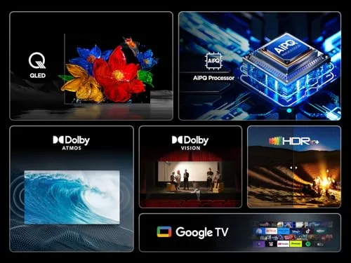 TCL ▫️ 65T69C, Smart TV de 65 polegadas, QLED 4K, HDR10+, Google TV, Dolby Atmos 4