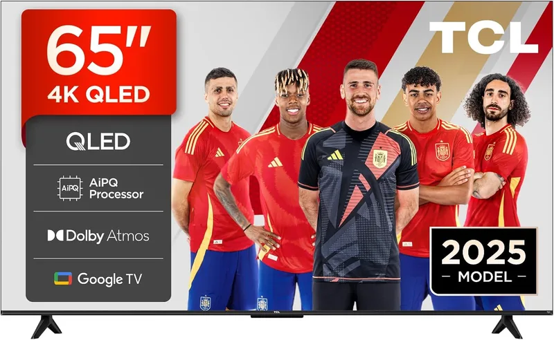 TCL ▫️ 65T69C Televisor de 65 polegadas QLED 4K Smart TV, Game Master 120 Hz, Dolby Vision e Atmos, VRR e ALLM, HDMI 2.1, Google TV, Motion Clarity, Alexa e Google Assistant