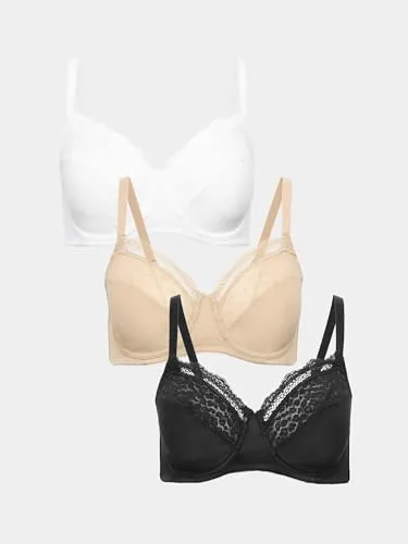 Marks & Spencer ▫️ Sutiãs minimizadores de copa inteira com aros para mulher, embalagem de 3, tamanhos C-H 2