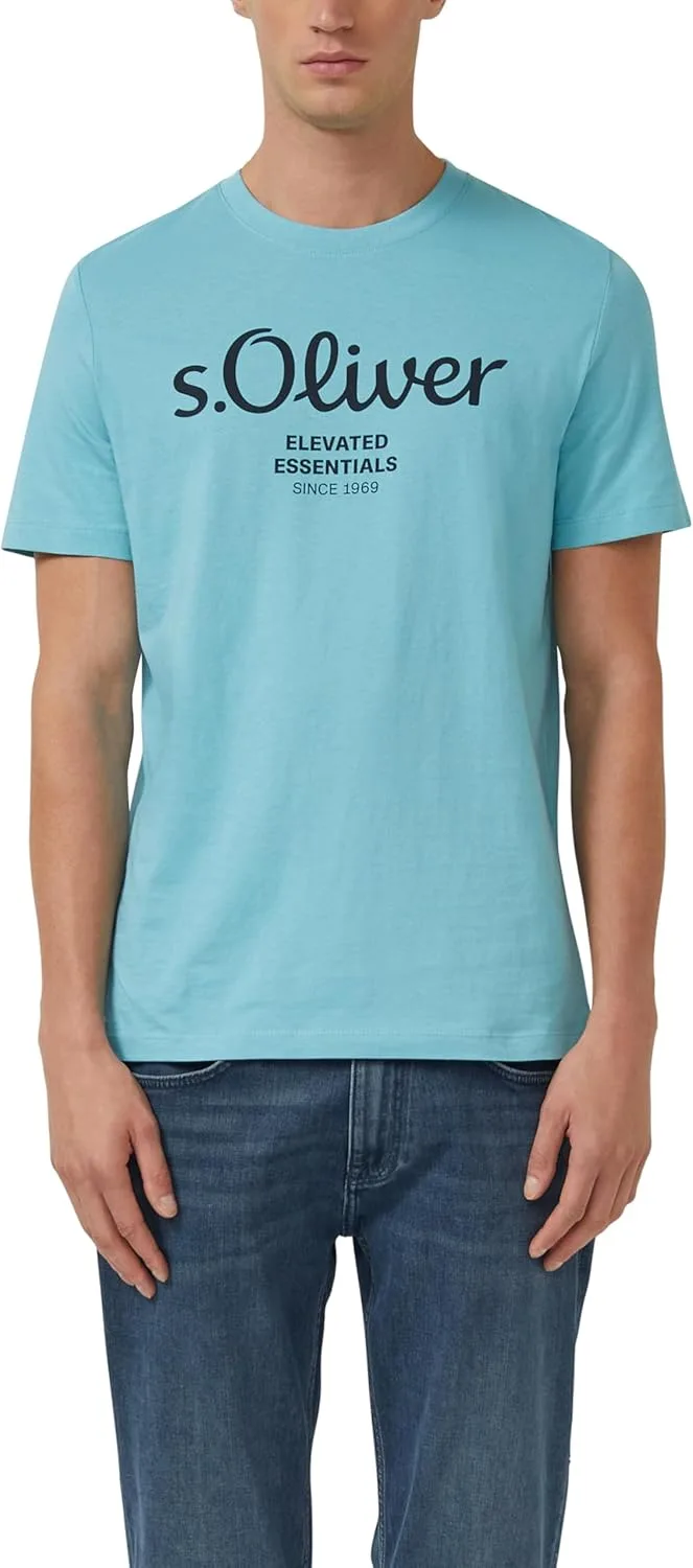 s.Oliver ▫️ 2139910 T-Shirt com logótipo para homem