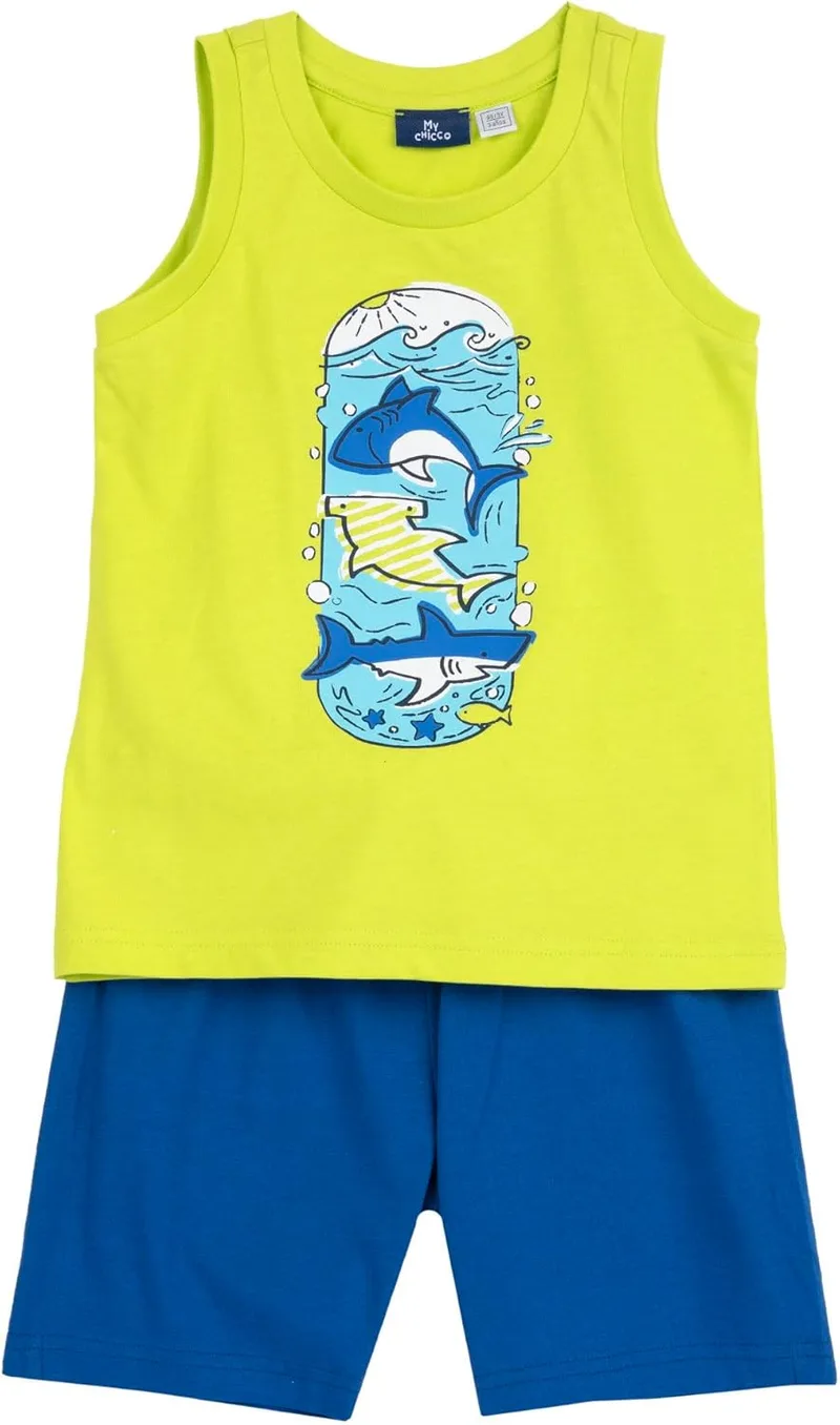 Chicco ▫️ Roupa Casual e Prática 261 Top e calções Tangle para meninos