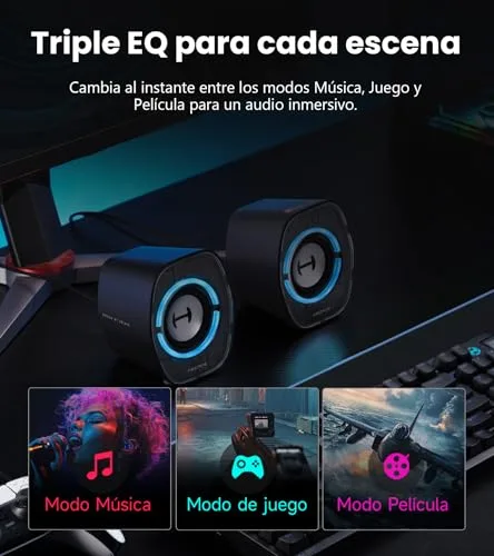 Edifier ▫️ G1000 II Altifalantes de secretária para jogos com iluminação RGB, Preto 4