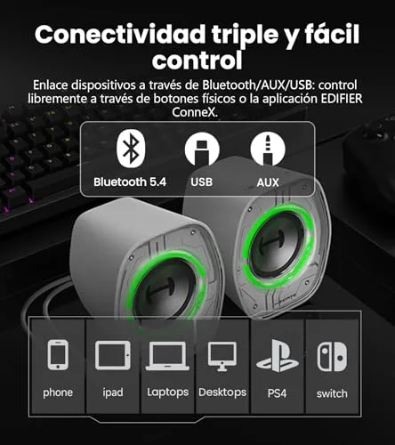 Edifier ▫️ G1000 II Altifalantes de secretária para jogos com iluminação RGB, Preto 6