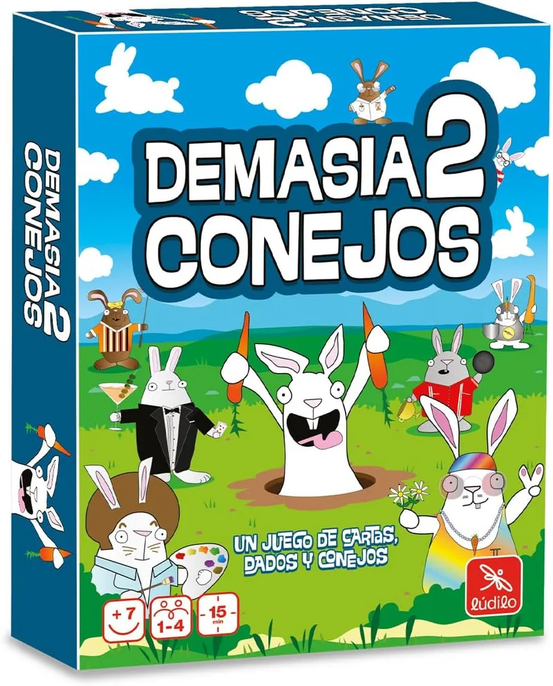 Ludilo ▫️ Demasia2 Conejos | Jogo de mesa a partir dos 7 anos | Jogos de mesa para 2 a 4 jogadores | Jogos infantis | Jogo de cartas para crianças (15 min) | Presente para crianças de 7 anos