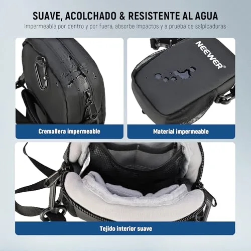 NEEWER ▫️ Mala tipo sling para câmara resistente à água, leve e compacta, ideal para viagens e para fotógrafos, compatível com o DJI Osmo Pocket 4 e 3, iPhone, DSLR e pequenos acessórios fotográficos sem espelho, PB13 3