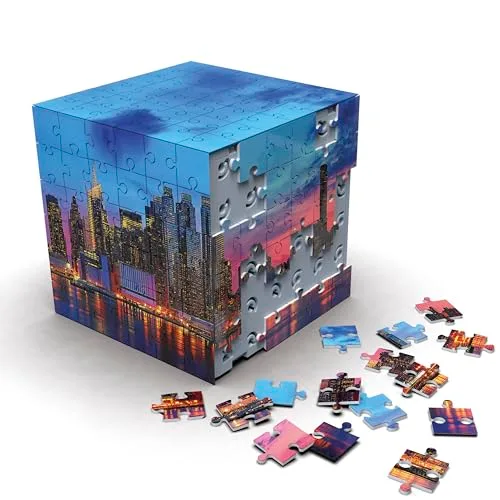 Educa ▫️ Puzzle 3D Panorama da Linha do Horizonte de Nova Iorque | O desafio do puzzle em forma de cubo com 216 peças | Estrutura: Base montável coberta por 6 puzzles de 36 peças | A partir dos 8 anos (20335) 3