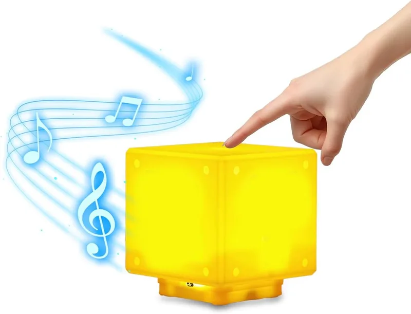 HTGWCG ▫️ LDDYKZY Cube Interrogation Sign Lamp, Cube 3D Icon Lamp, Interrogation Sign Light with Sound, Anime Night Table Lamp, Children's Nightstand Lamp