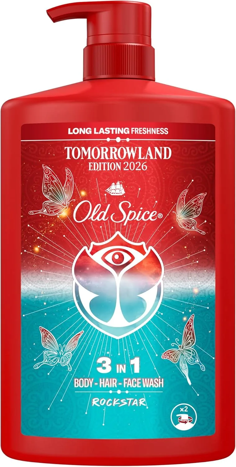 Old Spice ▫️ Rockstar - Gel de banho 3 em 1 para cabelo, rosto e corpo, 1000