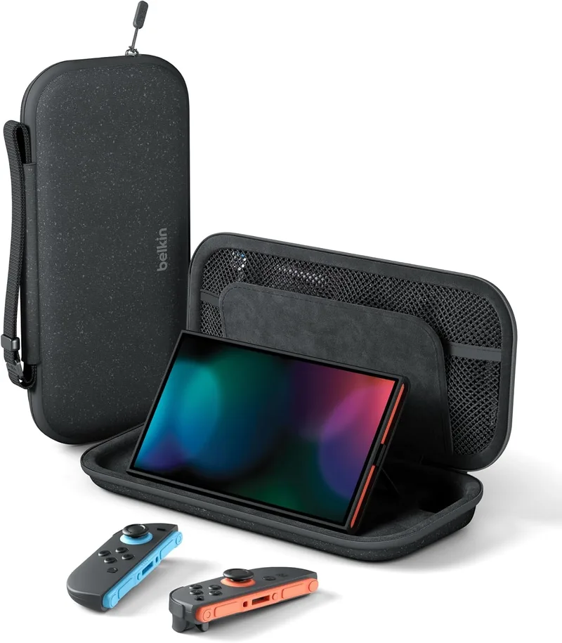 Belkin ▫️ Mala de viagem Gaming com bolso para AirTag e Nintendo Switch 2, cor carvão