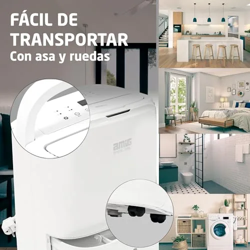 Amig ▫️ Desumidificador MIST - Capacidade de 20 L/dia - Depósito removível de 5,5 L - Controlo de humidade e temporizador - 36 x 28 x 56 cm - 270 W - Capacidade de cobertura de 160 m³/h - Silencioso: 42 dB - Secagem de roupa 3