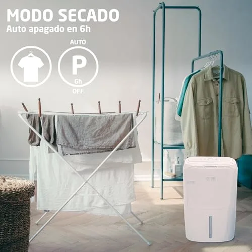 Amig ▫️ Desumidificador MIST - Capacidade de 20 L/dia - Depósito removível de 5,5 L - Controlo de humidade e temporizador - 36 x 28 x 56 cm - 270 W - Capacidade de cobertura de 160 m³/h - Silencioso: 42 dB - Secagem de roupa 5