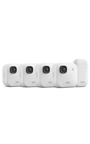 Blink ▫️ Câmara exterior 2K+ (última geração) — câmara de segurança inteligente sem fios, resolução de vídeo 2K, módulo de sincronização básico incluído: sistema de 4 câmaras, Branco 3