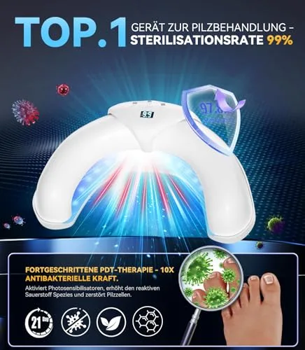 XSWCCJJ ▫️ Dispositivo a laser para fungos nas unhas 2026 【Tecnologia de comprimento de onda duplo – 470 nm azul e 905 nm infravermelho】【Modo inteligente de 3 tempos – 30 s/60 s/99 s】 Laser para fungos nas unhas vencedor do prémio 2