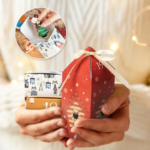 Tibomuo ▫️ Calendário do Advento com caixas para encher, 25 numeradas. Calendário do Advento de Natal. Cria o teu Calendário do Advento de 2025 com caixas de presente para meninos, meninas e amigos (25 casinhas e caixas) 3