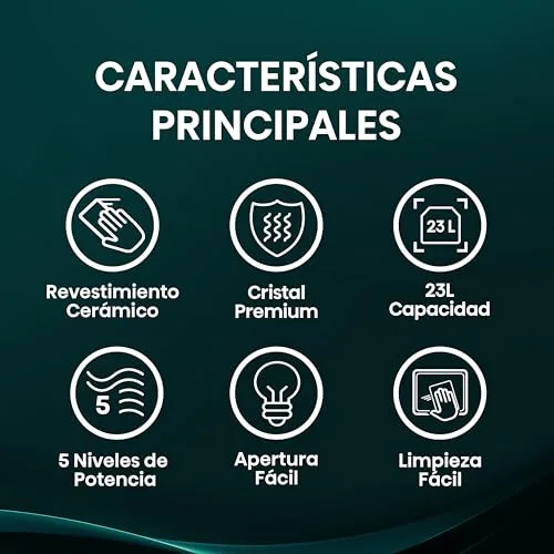 Hisense ▫️ H23MOBP2H4 - Micro-ondas de 23 litros, 800 W de potência, botões mecânicos giratórios, abertura Smart Tab, limpeza fácil graças ao revestimento interior cerâmico, cor preta 3
